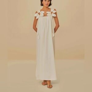 Elegant Cream Sleeveless Dress FARM Rio Size M NWTs